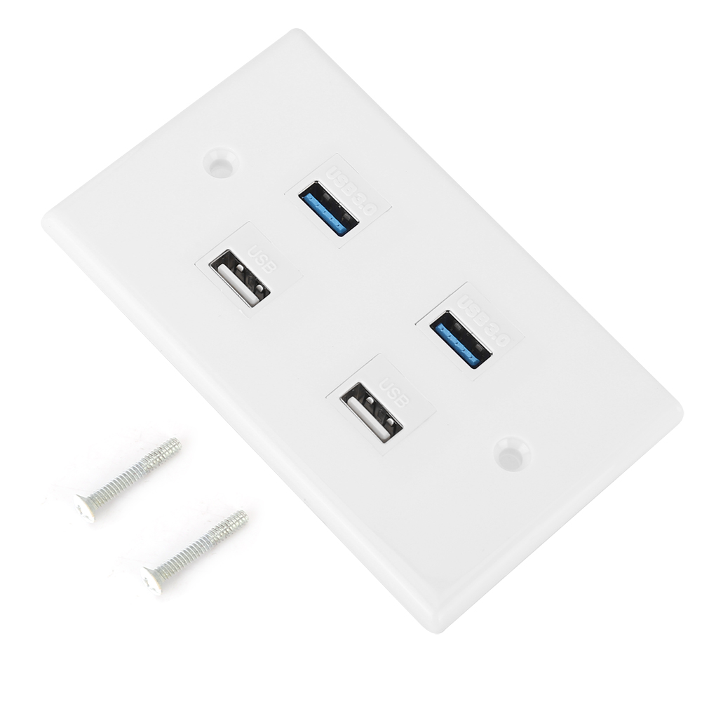 Toivize Abs 4-port Usb-wanddose 2.0/3.0 Kompakt 11,5 X 7 Cm Für Büro Und Hotel, Elegantes Und Praktisches Design, Einfache Installation