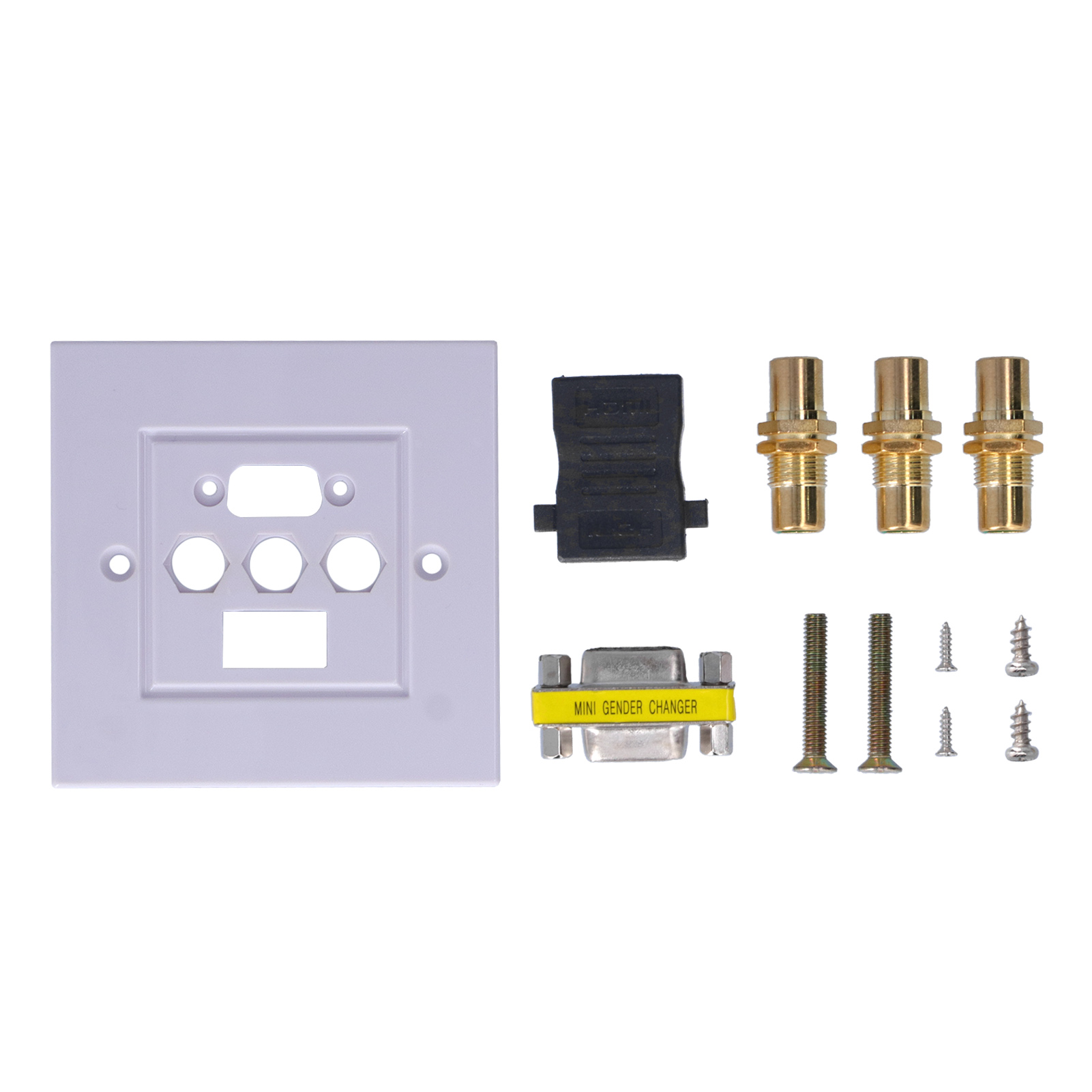 Weiße Abs-multimedia-wanddose 86 X 86 Mm Vga Hdmi 3 Rca Full Hd 1080p Elegantes Design Einfache Installation Französischer Standard