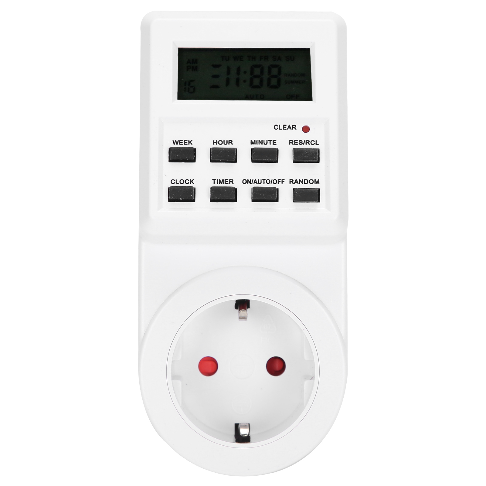 Programmierbarer Stecker Tst01eu Mit 24-stunden-timer, Lcd-anzeige, 2200-mah-ni-mh-akku, Kompaktem Abs-gehäuse Für Nachtlichtheizung