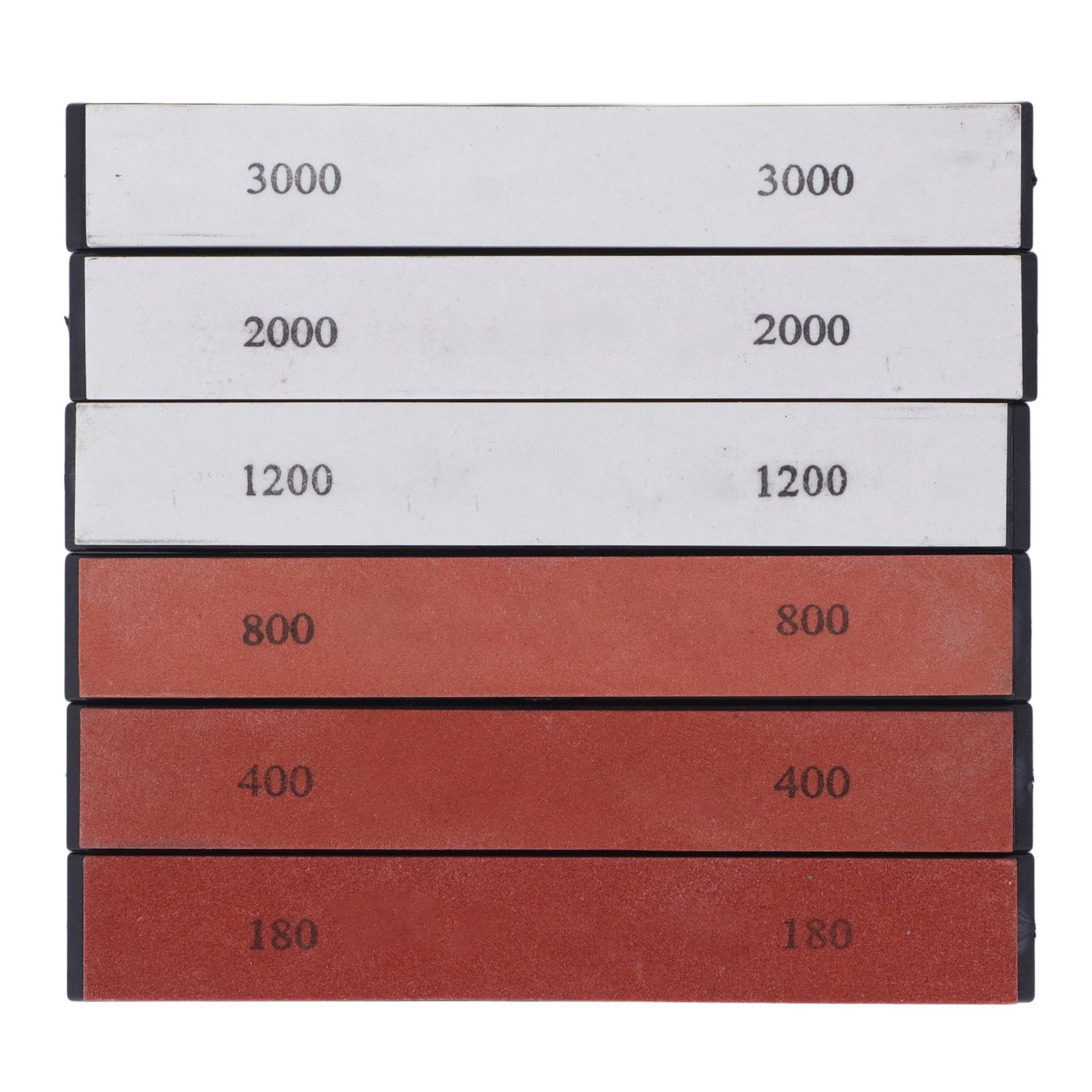 Set Mit 6 Toivize-schärfsteinen, Körnung 180–3000, Weißer Korund, 150 X 23 X 7 Mm, Mit Rutschfester Unterseite Für Messer