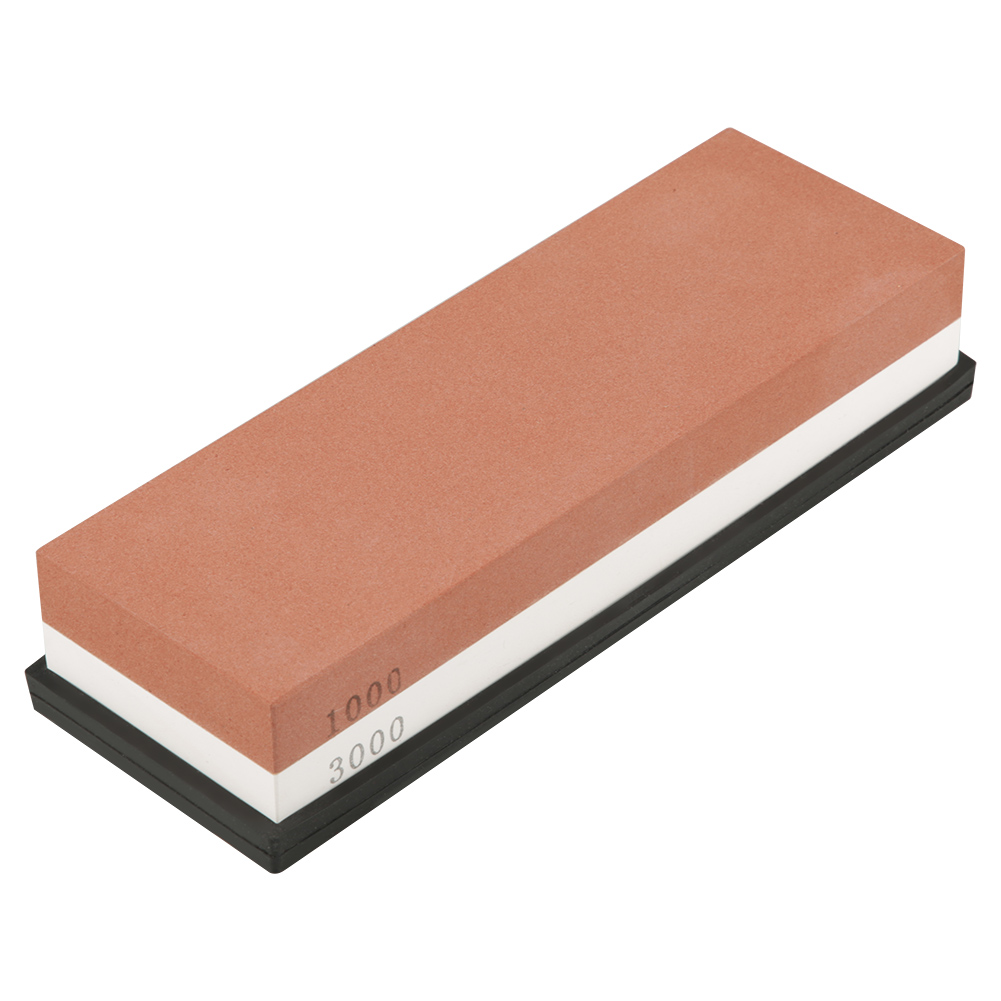 Doppelseitiger Schleifstein, Körnung 1000/3000, Weißer Korund, 180 X 60 X 30 Mm, Mit Rutschfester Unterseite Für Messer
