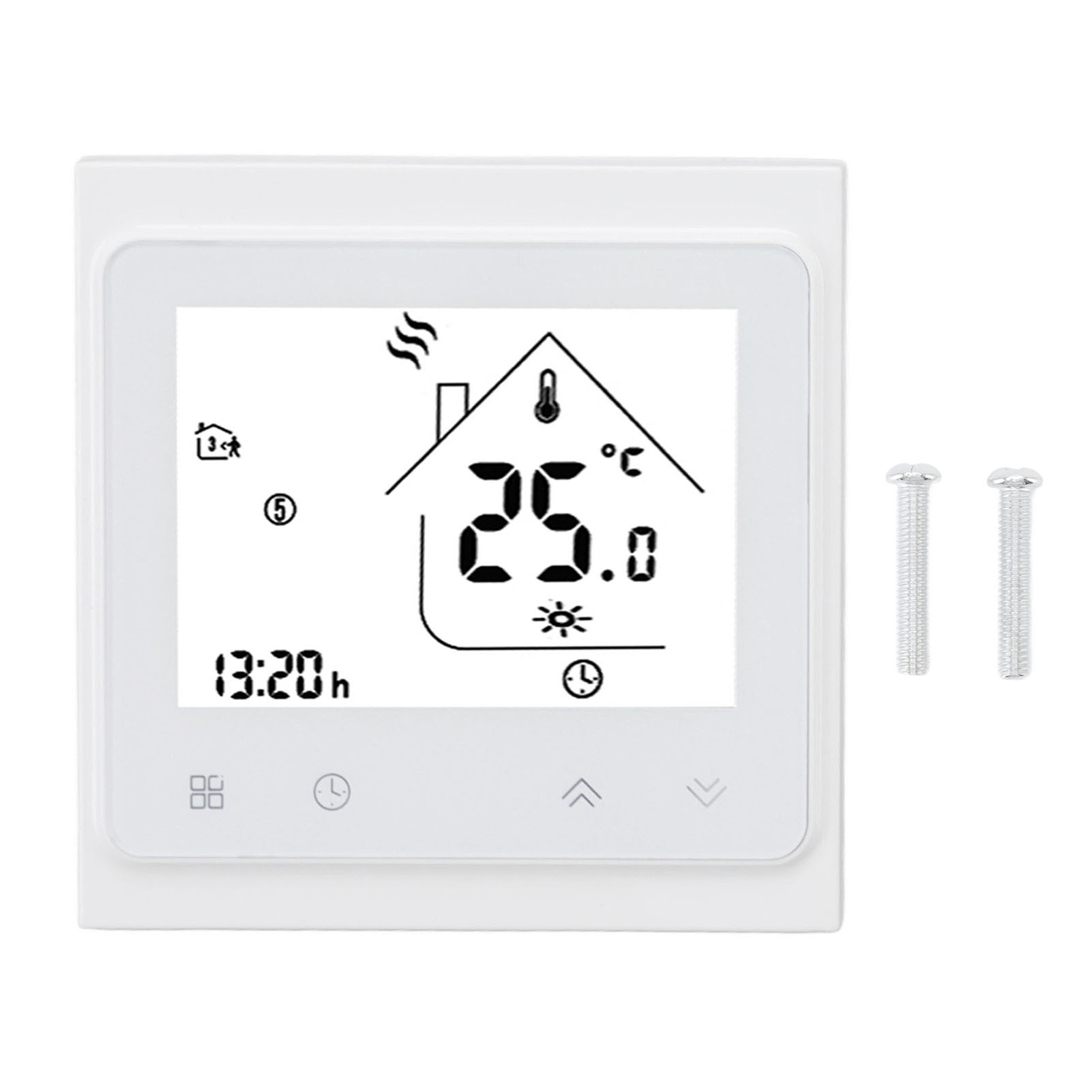 Programmierbarer Thermostat Bht-002gc Mit Hintergrundbeleuchtetem Lcd-touchscreen Für Gas- Oder Holzheizung, Passiver Ausgang 95–240 V