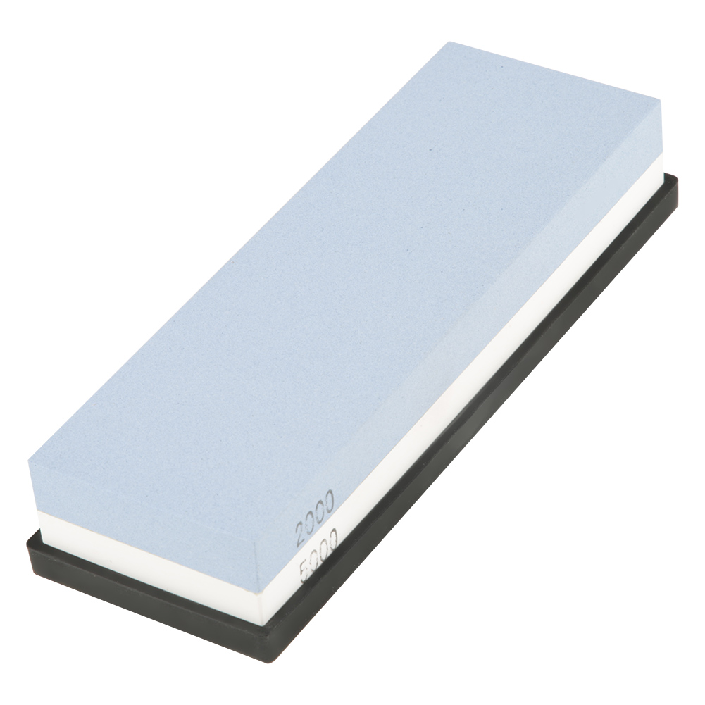 Doppelseitiger Schleifstein, Körnung 2000/5000, Weißer Korund, 180 X 60 X 30 Mm, Mit Rutschfester Unterseite Für Messer