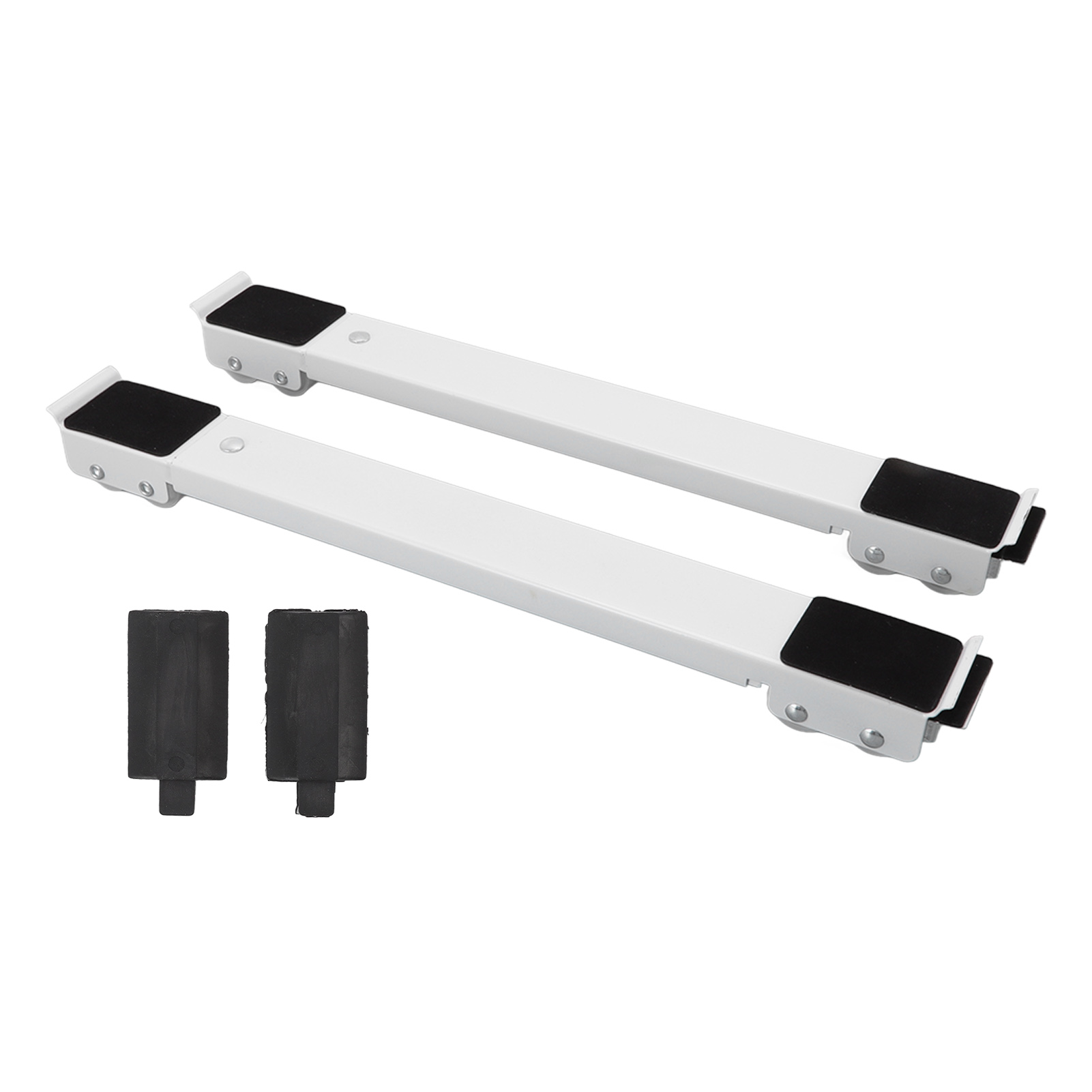 Set Mit 2 Einziehbaren Geräterollen – Stahl & Nylon, Tragkraft 300 Kg, Verstellbar 45–70 Cm, Weiß