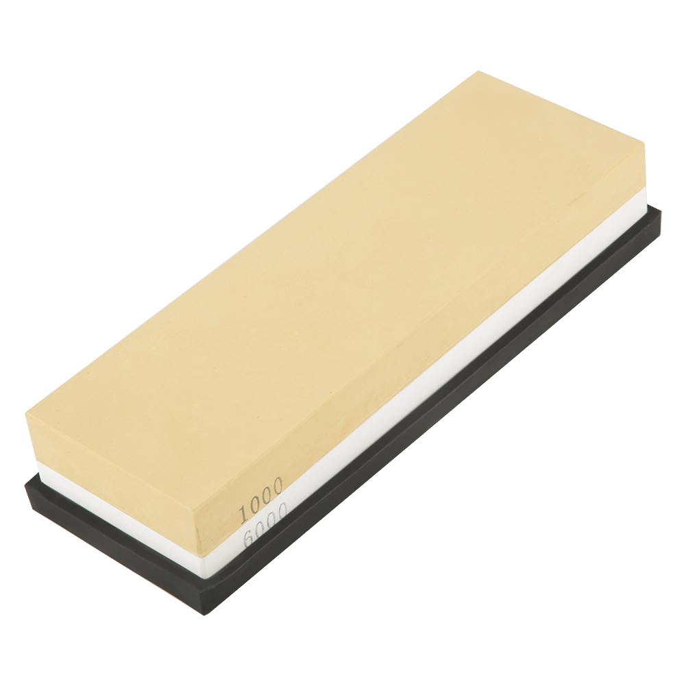 Toivize Doppelseitiger Schleifstein, Körnung 1000/6000, Weißer Korund, 180 X 60 X 30 Mm, Mit Rutschfester Silikagelbasis