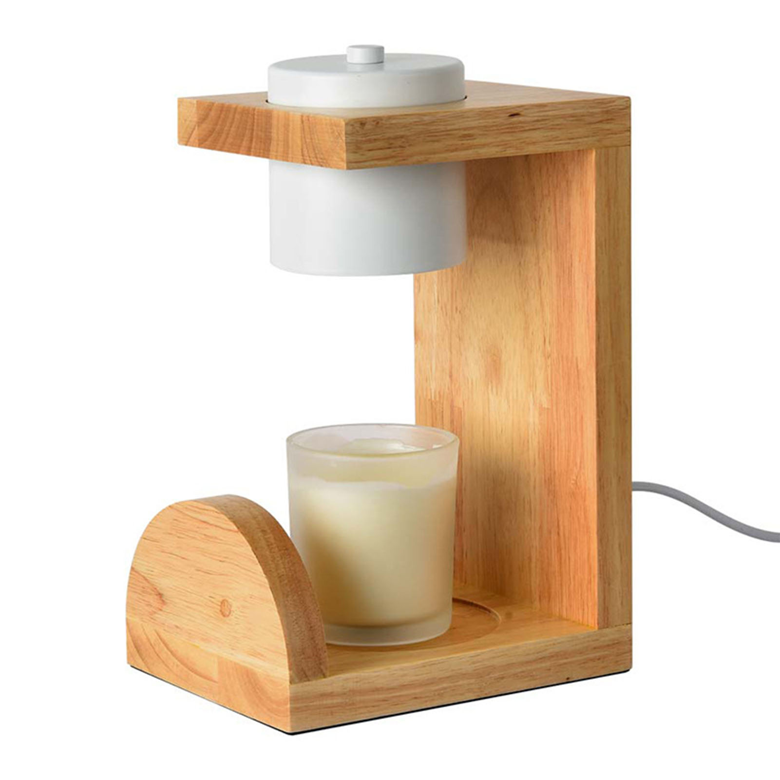 Toivize Duftlampe Mit Dimmer, Design Aus Weißem Glas/metall/massivholz, Flammenlose Duftverteilung Für Elegante Interieurs