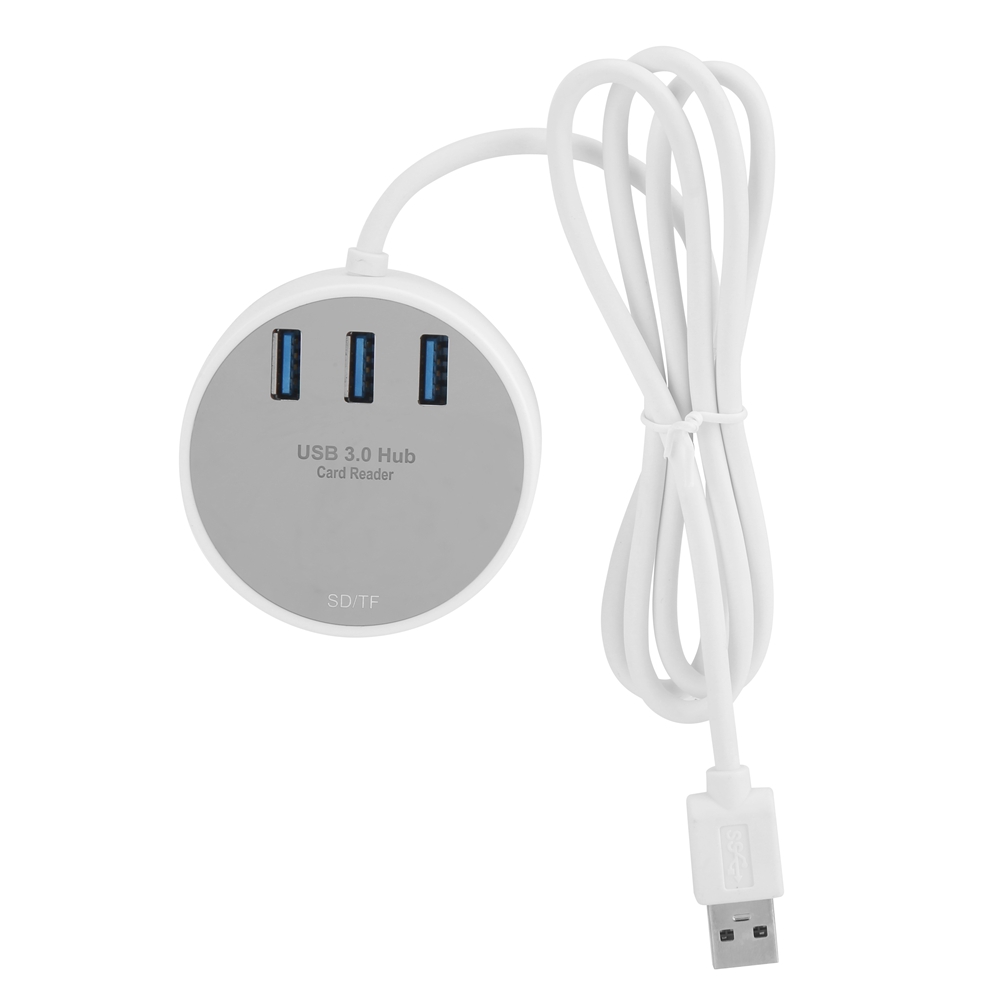 Toivize Kompakter Weißer 3-port-usb-3.0-hub + Sd/tf-kartenleser, Abs, Plug-and-play, 5 Gbit/s Schnelle Datenübertragung Für Laptops