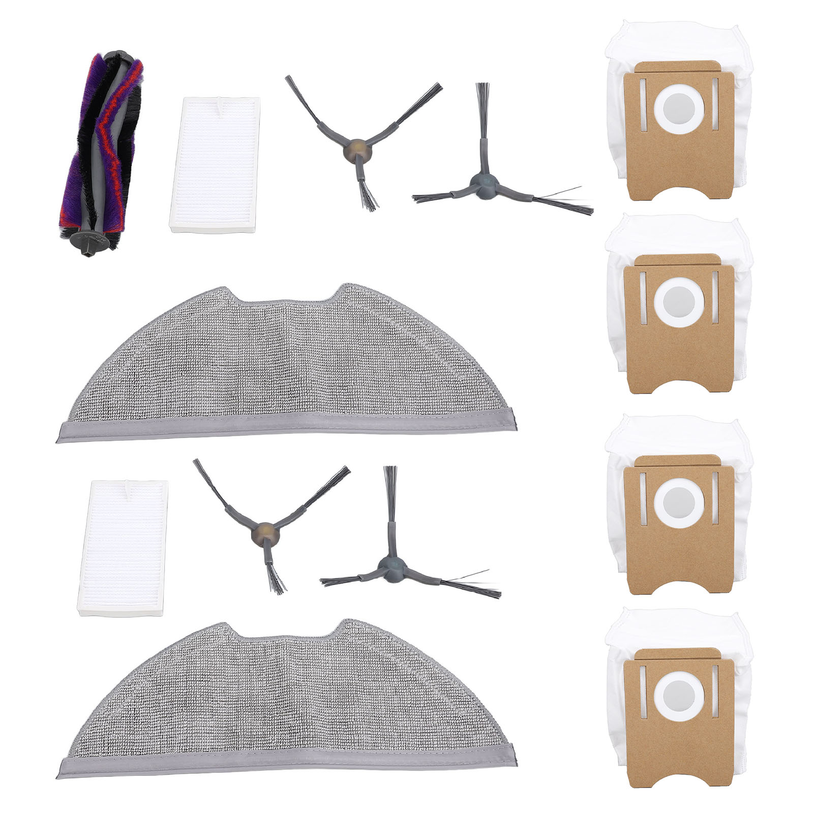 Zubehörset Für Den Midea M9 Obode A8 Saugroboter – Zentralbürste, 4 Seitenbürsten, 2 Hepa-filter, 4 Tücher, 4 Beutel