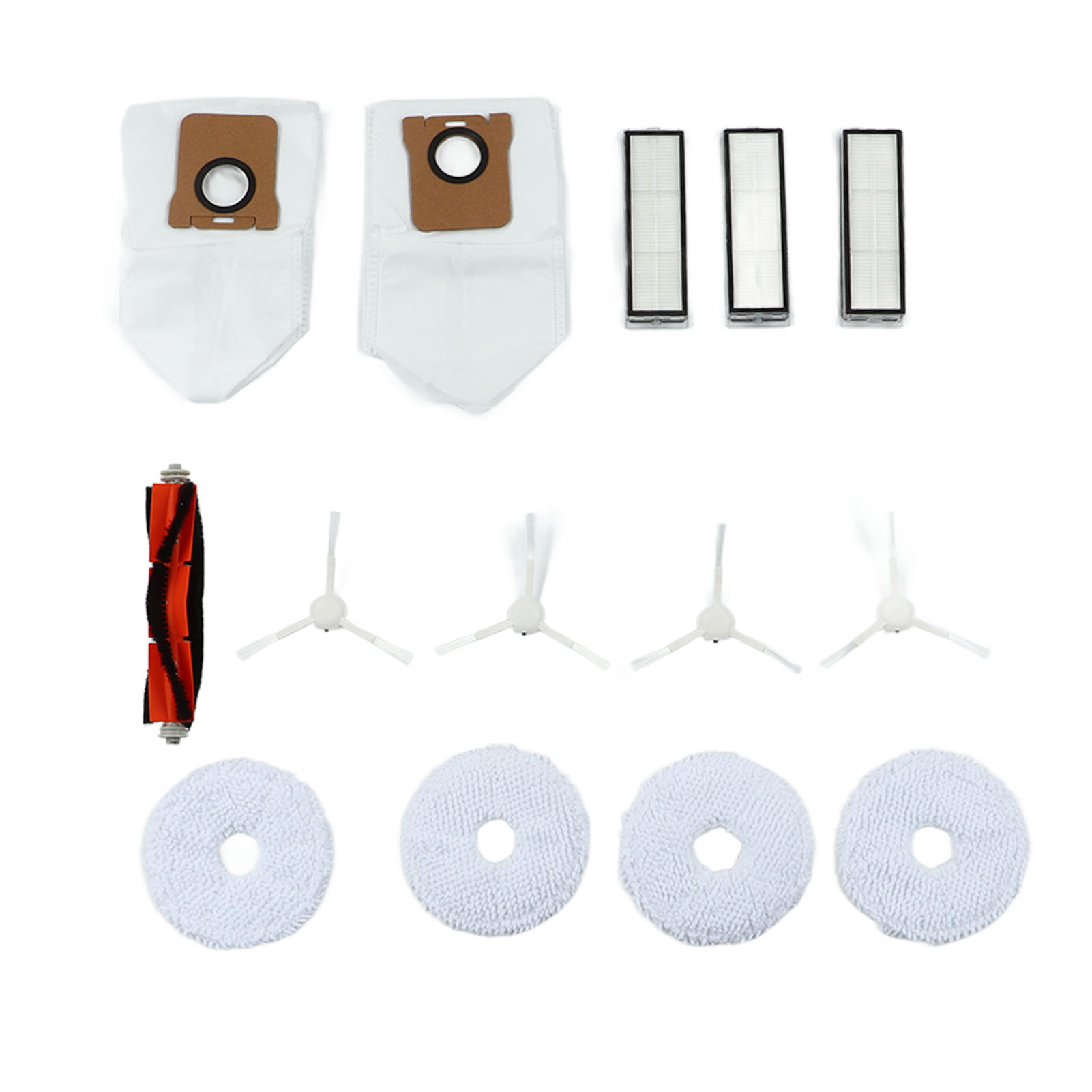 Ersatzteilset Für Den Mijia B101cn Saugroboter – Hauptbürste, 4 Seitenbürsten, 3 Hepa-filter, 4 Tücher Und 2 Beutel