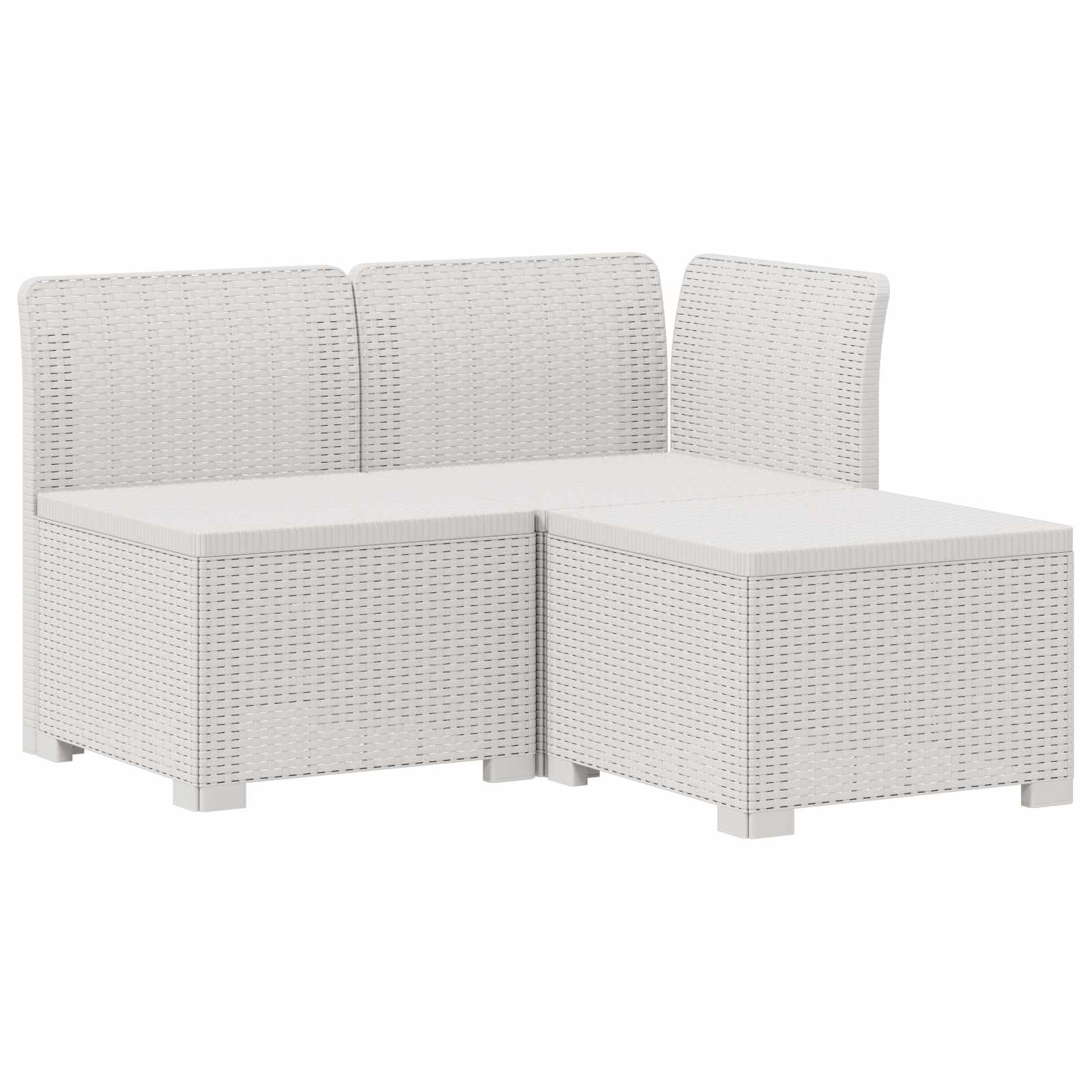 Vidaxl 3-seater Garden Sofa Rattan Look 3-seater Pp White