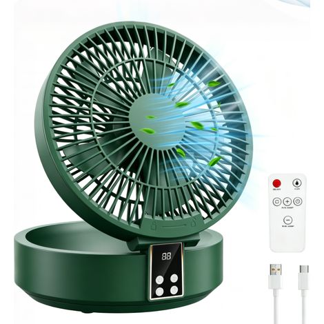 Leiser Usb-ventilator, 3 Geschwindigkeitsstufen, Fernbedienung, Timer, Oszillation, Led, Für Büro Und Camping, Umweltfreundlich
