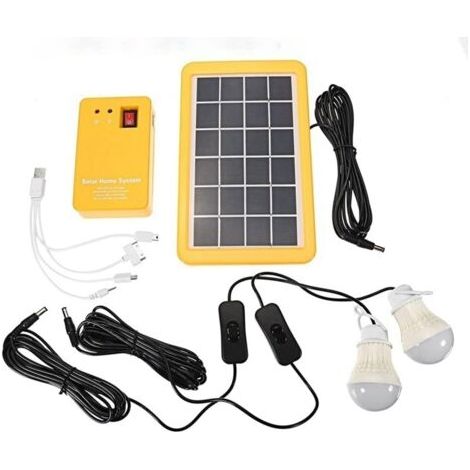 Alliandis 3w Solargenerator-set Für Zuhause Mit 3 Led-lampen, Usb-ladefunktion, Innen- Und Außenbeleuchtung, 500mah Akku - 3w-2lampen
