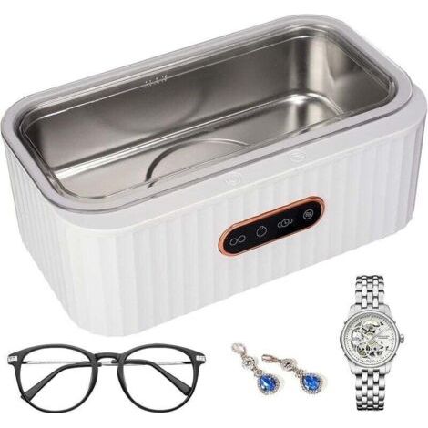 Alliandisn Ultraschallreiniger 400 Ml, 45 Khz, Professionelles Ultraschallreinigungsgerät Mit 4 Reinigungsmodi, Touch-funktion, Edelstahl-ultraschallbehälter Für Schmuck, Ringe Und Brillen