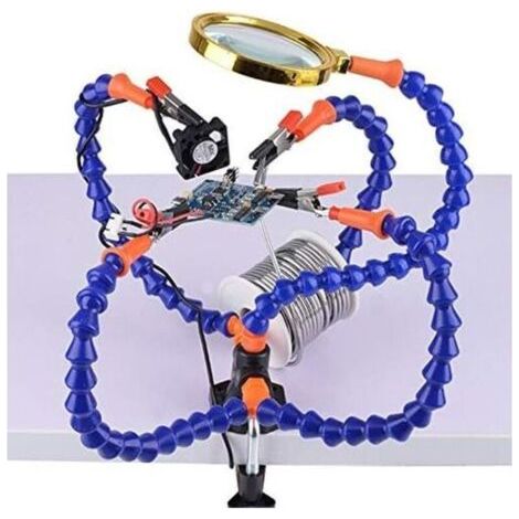 Alliandi „third Hand“ Lötstation Mit 5 X 30 Cm Flexiblen Armen Und 3-facher Vergrößerung – Ideal Für Elektronik, Schmuck Und Heimwerkerprojekte