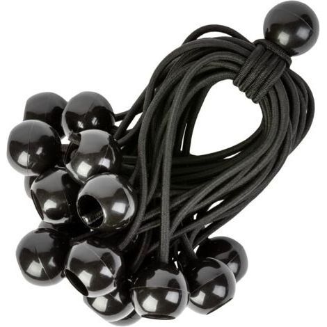 Alliandis Gummiseile Mit Kugeln – 25er-packung (23 Cm) – Universelle Gummiseile Mit Verschlüssen – Strapazierfähiges Gummiband, Ideal Für Camping, Gepäck Und Planen – Schwarz