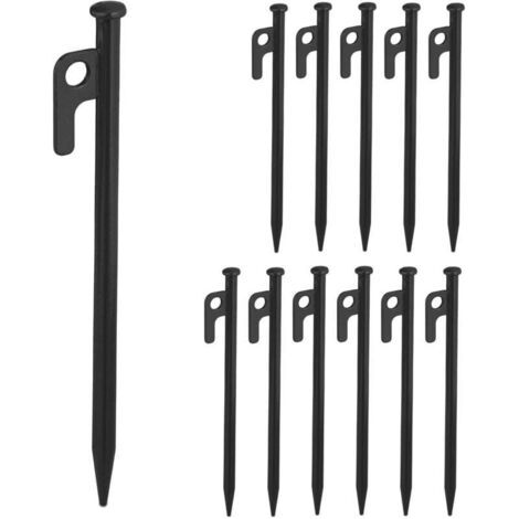Alliandisulisem 12er-pack Erdanker Für Harten Untergrund, 20 Cm, Stahl, Stabile Verankerung Beim Camping, Schwarz