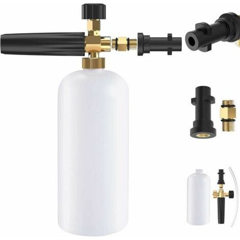 Alliandish Hochdruck-schaumlanze, Schneeschaumkanone, Verstellbare Schaumkanone, Kompatibel Mit Kärcher K2/k3/k4/k5/k6/k7 Auto- Und Motorradreinigern, 1-liter-flasche
