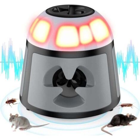 Alliandisultrason Mäuse- Und Rattenabwehrgerät, 360°-ultraschall-mäuseabwehrgerät Mit Led-licht, Ultraschallgerät Zur Nagetierbekämpfung, Steckdosen-indoor-abwehrgerät, Kakerlakenbekämpfungsgerät
