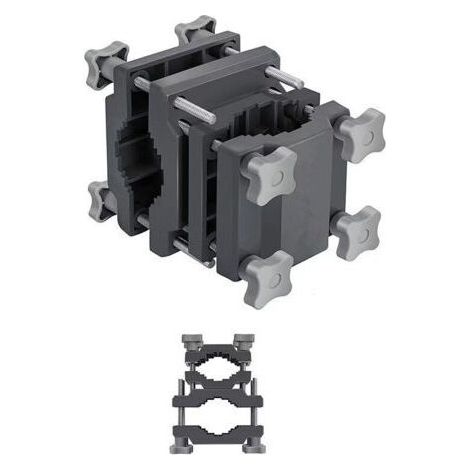 Alliandis Premium Universal-sonnenschirmhalter Für Balkongeländer, Sonnenschirmhalter Für Quadratische Und Runde Sonnenschirme, Modularer Sonnenschirmständer Für Balkon Und Terrasse, Anthrazit/grau