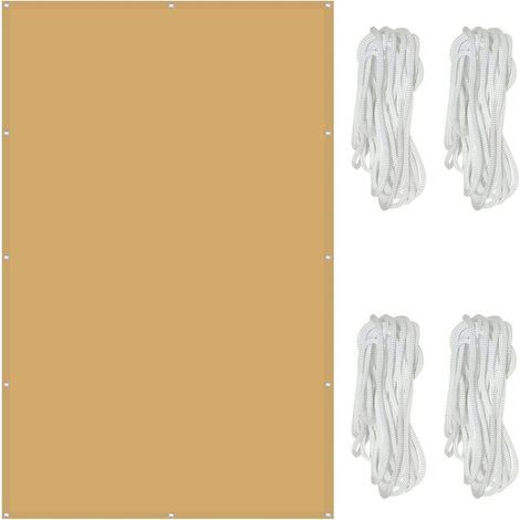 Alliandis Wasserdichtes Rechteckiges Sonnensegel 2 X 3 M, 98 % Uv-schutz, Segeltuch Mit 1,5 M Langen Seilen Für Den Außenbereich, Garten Und Terrasse, Cremefarben - Rwshade Sail