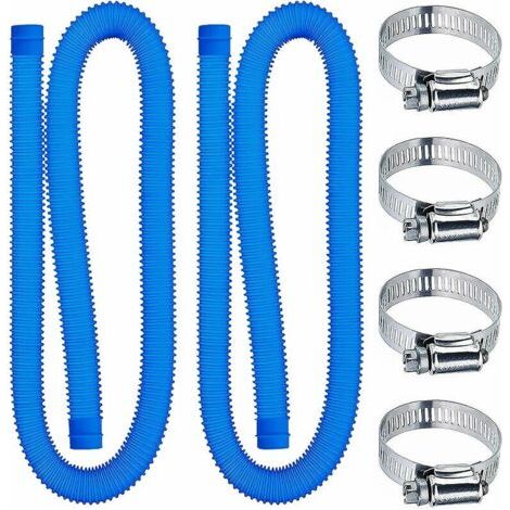 Alliandis Flexibler Schlauch Für Schwimmbecken – 32 Mm – Länge: 150 Cm – Blau – 2 Schläuche – Für Filterpumpen Und Wassersysteme