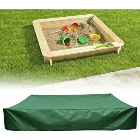 Alliandisc Staubdichte Sandkastenabdeckung Mit Kordelzug, Quadratische Oxford-gewebeplane Für Sandkasten, Schwimmbad, Garten Oder Bauernhof (grün, 120x120cm)