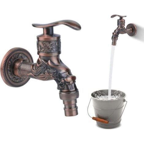 Alliandisr Retro-gartenarmatur Aus Zink, Außenarmatur Für Den Garten, G1/2 Zoll, Antike Gartenarmatur, Armatur Im Europäischen Stil, Außenarmatur Für Haus Und Gartenküche