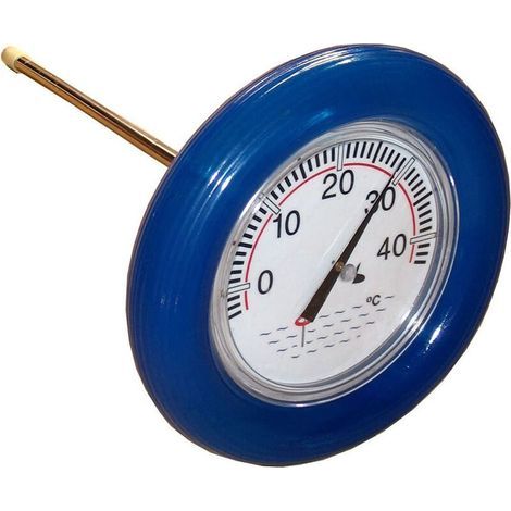 Alliandi Poolthermometer Mit Blauem Schwimmring – Kunststoffgehäuse – Edelstahlsonde – Großes 26,5-cm-zifferblatt