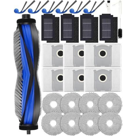 Alliandis 27-teiliges Zubehörset T30c Omni Für Ecovacs Deebot T30c Omni, T30c Omni Gen2 Saugroboter: 1 Hauptbürste, 6 Seitenbürsten, 6 Staubbeutel, 4 Hepa-filter, 8 Reinigungstücher