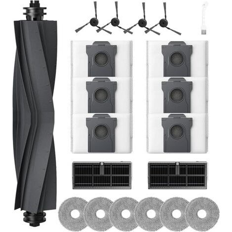 Alliandis 20-teiliges Zubehörset Für Dreame X40 Ultra / X40 Ultra Complete / L40 Ultra / X40 Master: 6 Staubbeutel, 1 Hauptbürste, 6 Wischpads, 2 Filter, 4 Seitenbürsten