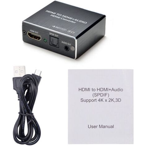 Alliandi Hdmi 4k Zu Hdmi Audio-extraktor + Optischer Spdif- Und 3,5-mm-klinkenausgang – Kompatibel Mit Fernsehern, Projektoren Und Verstärkern