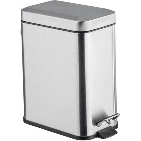 Alliandisulisem Kleiner Badezimmer-abfalleimer, 5 L, Treteimer, Quadratisch, Edelstahl, 14 X 29,5 X 28 Cm, Matte Oberfläche