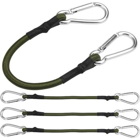Alliandisulisem 4er-pack Elastische Bungee-seile Mit Karabiner, 30 Cm Elastisches Seil Mit Karabiner