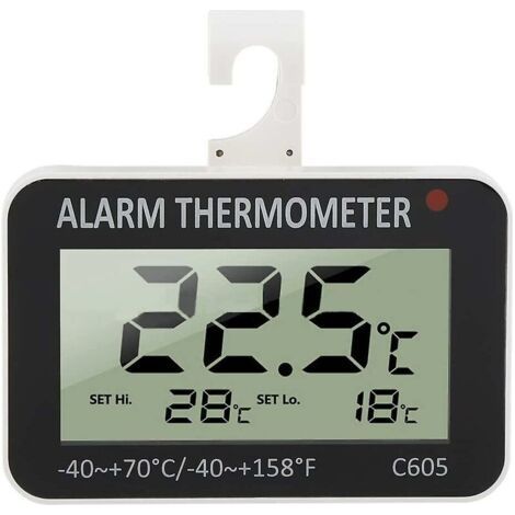 Das Alliandi Kühlschrankthermometer Misst Von -40 °c Bis +70 °c. Elektronisches Kühlschrankthermometer Mit Digitalem Alarm. Für Gefrierfach Geeignet.