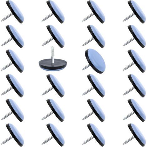 Alliandis Sollbry 24er-packung Nagelgleiter Für Stühle (2,5 Cm Durchmesser), Teflon-stuhlgleiter Für Parkett, Teppichboden, Holzmöbel, Ptfe (teflon) Möbelbeingleiter