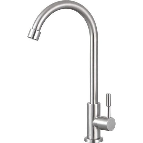 Alliandisr Einfacher Edelstahl-kaltwasserhahn Für Küche, Waschbecken Und Spüle Mit Integriertem Wasserfilter
