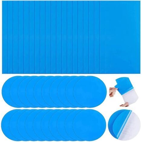 Alliandis 40-teiliges Pool-reparaturset, Selbstklebende Pvc-reparaturflicken Für Poolfolien, Aufblasbare Betten, Schwimmringe, Kajaks, Schwimmbecken (rechteckig/rund)