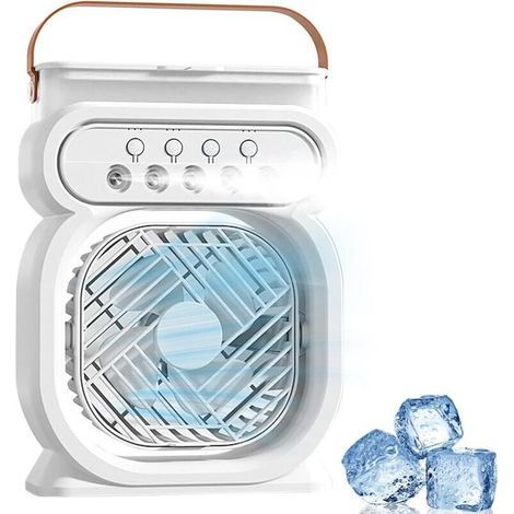 Alliandisc Silent 3-in-1 Tragbare Klimaanlage: Luftkühler, Luftbefeuchter Und Nebelventilator Mit Timer Und Nachtlicht