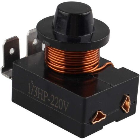Alliandisr Ptc Kühlschrank-anlaufrelais 1/3 Ps 220 V Kunststoffgehäuse 3 Pins 250 W Kühlschrank-anlaufrelais 1/3 Ps (schwarz)