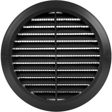 Alliandis1 – Rundes Lüftungsgitter – Integriertes Moskitonetz – Schwarzer Abs-kunststoff – Wand- Oder Deckenmontage – Für Küche, Bad, Garage – Durchmesser 12,7 Cm