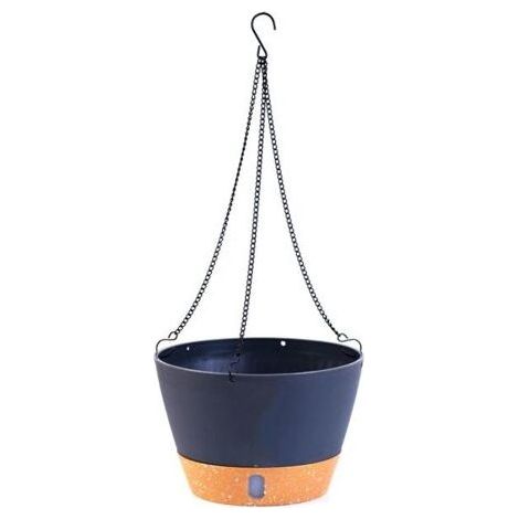 Alliandis Hängepflanzgefäße, 16,5 Cm Durchmesser, Für Den Innen- Und Außenbereich, Hängeblumentopf Mit Abflussloch Und 2 Haken Für Garten Und Zuhause (schwarz)