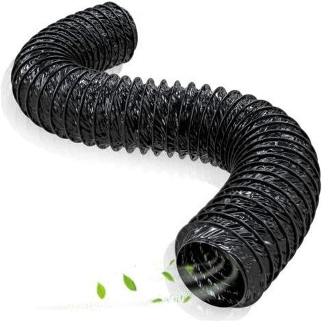 Alliandispvc Abluftschlauch, Flexibler Lüftungsschlauch Ø 150 Mm/152 Mm, Max. Länge 4 M, Schwarzer Saugschlauch Für Klimaanlagen, Wäschetrockner Und Dunstabzugshauben.