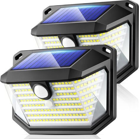 Alliandis 2-teilige Solar-außenleuchten Mit Bewegungsmelder, Ip65 Wasserdichte Wandleuchte, 3 Modi, 178 Leds