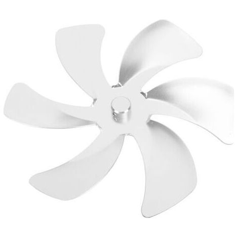 Alliandis 6-blatt-ofenlüfterflügel Aus Aluminiumlegierung, Verbessert Die Warmluftzirkulation, Kaminersatz, Silber