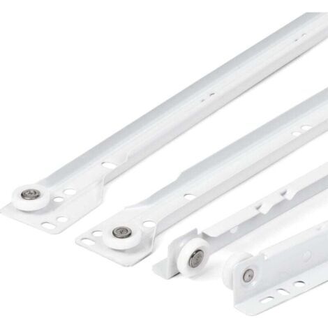 Alliandisulisem – 400 Mm Schubladenschiene – 2er-pack – Teilauszugssystem – Weiß Lackierter Stahl – Maximale Belastung 20 Kg
