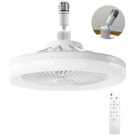 Alliandis Deckenventilator Mit Licht, Deckenventilator Mit Fernbedienung, Leiser Deckenventilator, Dimmbare E27-led-deckenleuchte, 3 Geschwindigkeitsstufen, Timer (weiß)