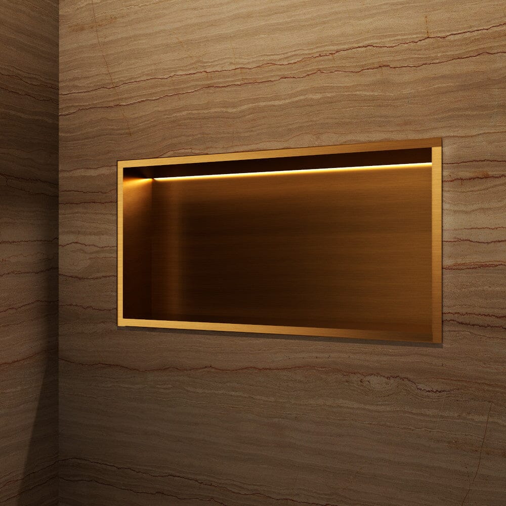 Wandnische Dusche Oceanic Mit Led Gebürstetes Gold