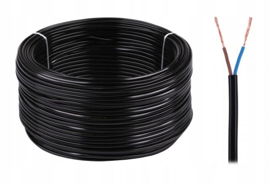 Omyp 2x1 100m Schwarzes Elektrokabel