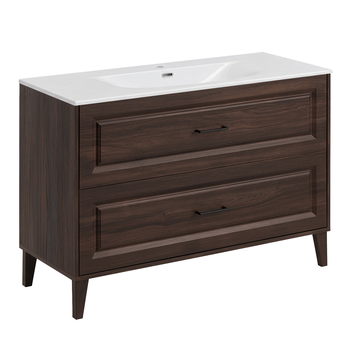 Einbau-waschtischunterschrank 120 Cm Moka Dunkles Holz
