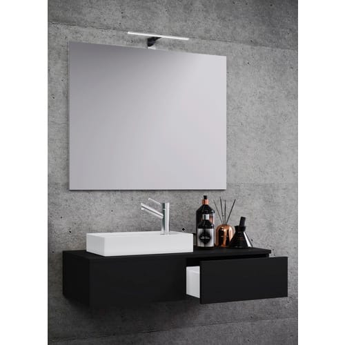 VCM 3-tlg Set Waschplatz für Gäste WC Gästebad mit Spiegel Waschtisch Toilette Badmöbel Badezimmer Set - Gudas SP